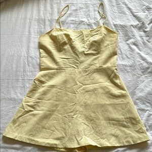 Zara Pale Yellow Mini Dress with Spaghetti Straps